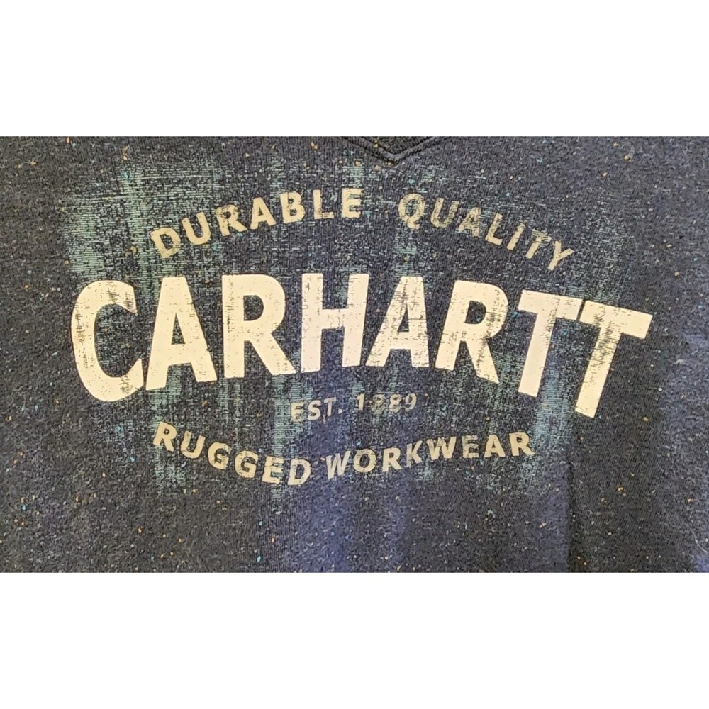 Carhart Ralaxed Fit Blue Speckeled Long Sleave Shirt Womens M (8-10) - Picture 3 of 6